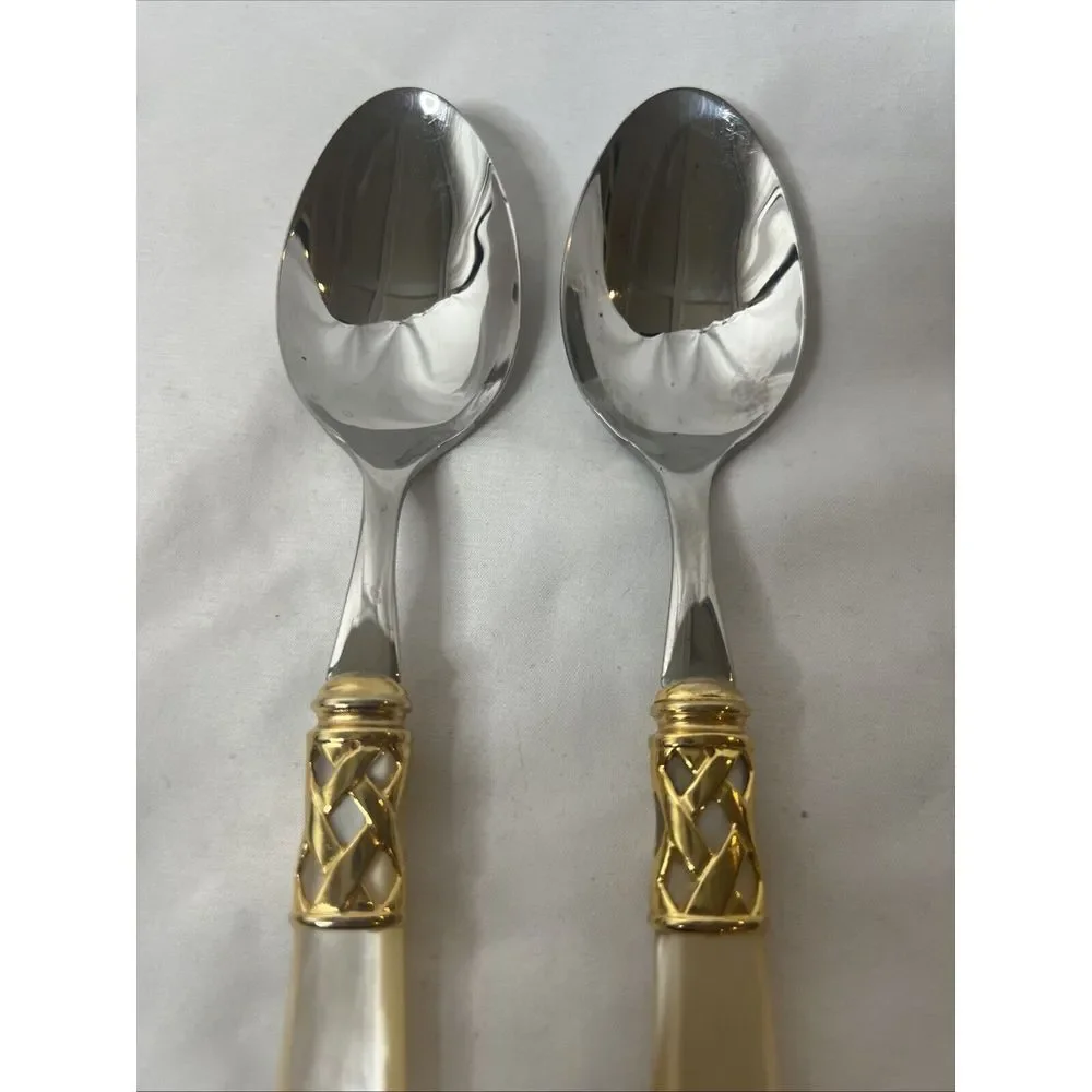 Bugatti Italy Aladdin Cream Gold Stainless Steel 18/10 Spoons‎